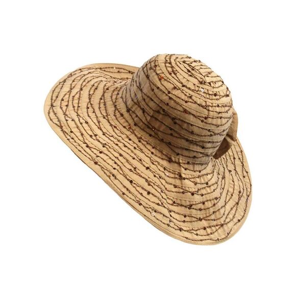 Floppy Hat With Sequins And Flower Hat Band - Picture 3 of 8